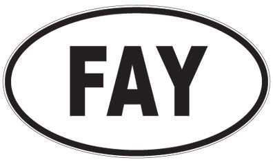 FAY - 3 Letter Initials Oval Magnet