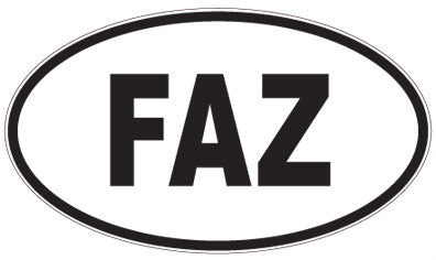 FAZ - 3 Letter Initials Oval Magnet