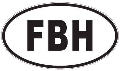 FBH - 3 Letter Initials Oval Magnet