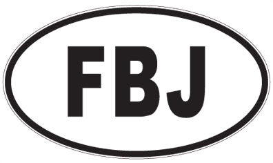 FBJ - 3 Letter Initials Oval Magnet