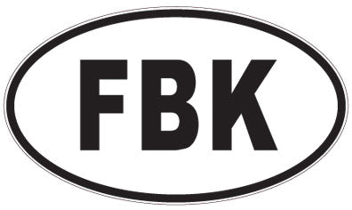 FBK - 3 Letter Initials Oval Magnet