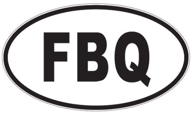 FBQ - 3 Letter Initials Oval Magnet