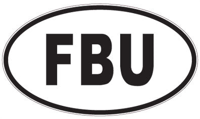 FBU - 3 Letter Initials Oval Sticker