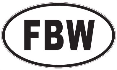 FBW - 3 Letter Initials Oval Magnet