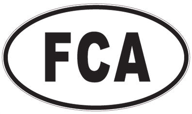 FCA - 3 Letter Initials Oval Magnet