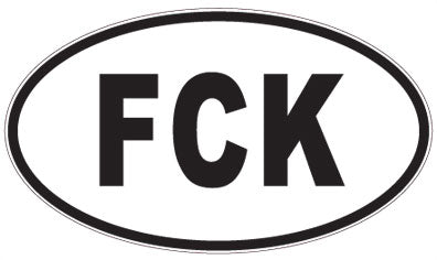 FCK - 3 Letter Initials Oval Magnet