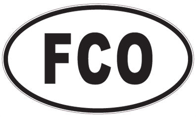 FCO - 3 Letter Initials Oval Magnet