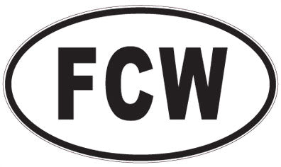 FCW - 3 Letter Initials Oval Magnet