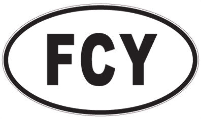 FCY - 3 Letter Initials Oval Magnet