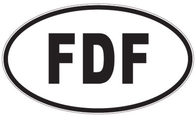 FDF - 3 Letter Initials Oval Magnet