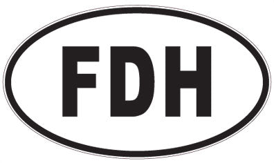 FDH - 3 Letter Initials Oval Magnet