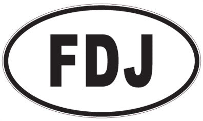 FDJ - 3 Letter Initials Oval Magnet
