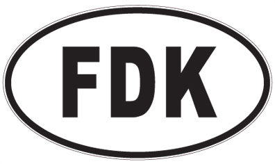 FDK - 3 Letter Initials Oval Magnet