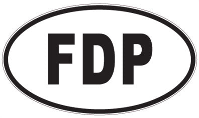 FDP - 3 Letter Initials Oval Magnet