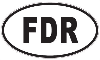 FDR - 3 Letter Initials Oval Sticker