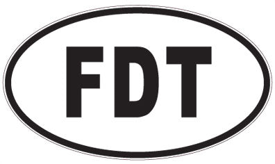 FDT - 3 Letter Initials Oval Sticker