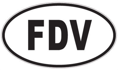 FDV - 3 Letter Initials Oval Magnet