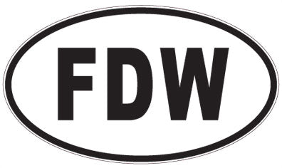 FDW - 3 Letter Initials Oval Magnet