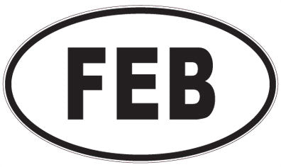 FEB - 3 Letter Initials Oval Magnet
