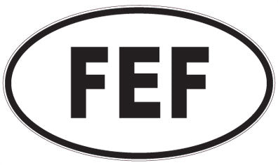 FEF - 3 Letter Initials Oval Sticker