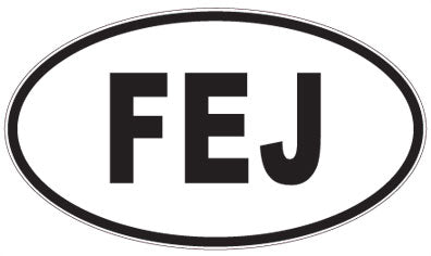 FEJ - 3 Letter Initials Oval Magnet