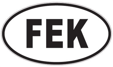 FEK - 3 Letter Initials Oval Magnet