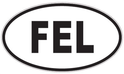FEL - 3 Letter Initials Oval Magnet