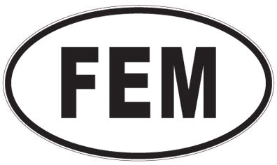 FEM - 3 Letter Initials Oval Magnet