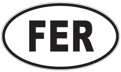 FER - 3 Letter Initials Oval Magnet