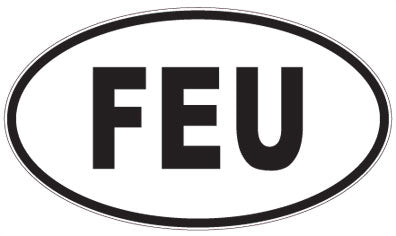 FEU - 3 Letter Initials Oval Magnet