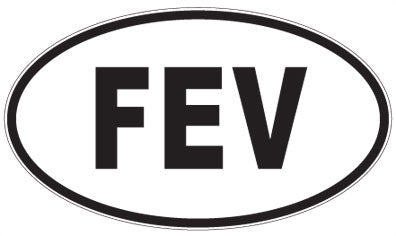 FEV - 3 Letter Initials Oval Magnet