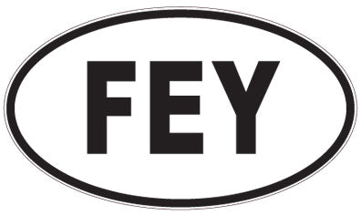 FEY - 3 Letter Initials Oval Sticker