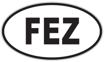 FEZ - 3 Letter Initials Oval Magnet