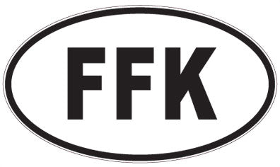FFK - 3 Letter Initials Oval Magnet