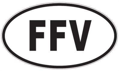 FFV - 3 Letter Initials Oval Magnet