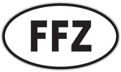 FFZ - 3 Letter Initials Oval Magnet