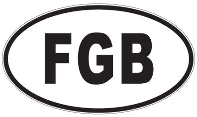 FGB - 3 Letter Initials Oval Magnet
