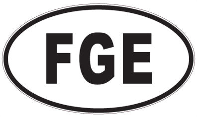 FGE - 3 Letter Initials Oval Magnet