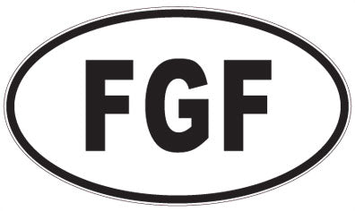 FGF - 3 Letter Initials Oval Magnet
