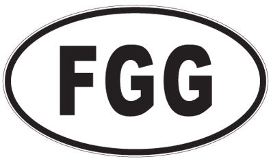 FGG - 3 Letter Initials Oval Magnet