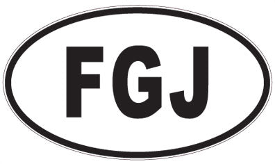 FGJ - 3 Letter Initials Oval Magnet