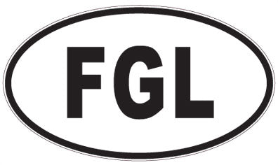 FGL - 3 Letter Initials Oval Magnet