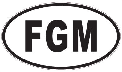 FGM - 3 Letter Initials Oval Magnet
