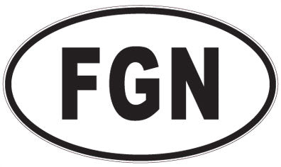 FGN - 3 Letter Initials Oval Magnet