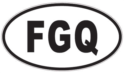 FGQ - 3 Letter Initials Oval Magnet