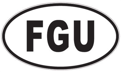 FGU - 3 Letter Initials Oval Magnet