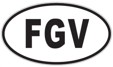 FGV - 3 Letter Initials Oval Magnet