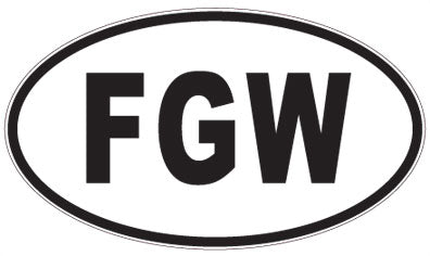 FGW - 3 Letter Initials Oval Magnet