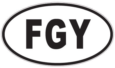 FGY - 3 Letter Initials Oval Magnet