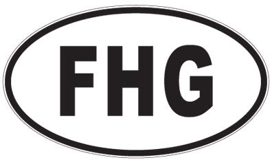 FHG - 3 Letter Initials Oval Magnet